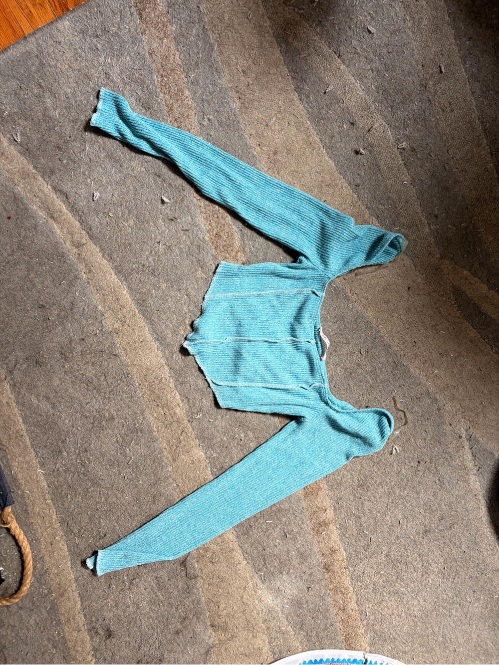 Blue Blush Teal Knit Top